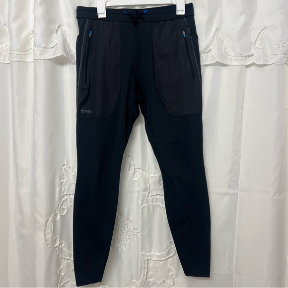 Janji Boreal Fleece Running Tights Men’s Large Black Thermal Trail Zip Pocket - Picture 5 of 13